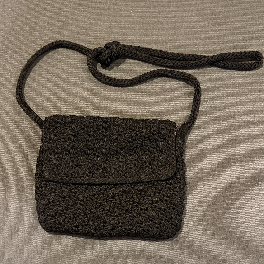 The Sak Black Crochet Wristlet
